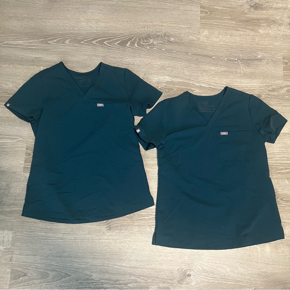 Figs Caribbean blue top (set of 2)